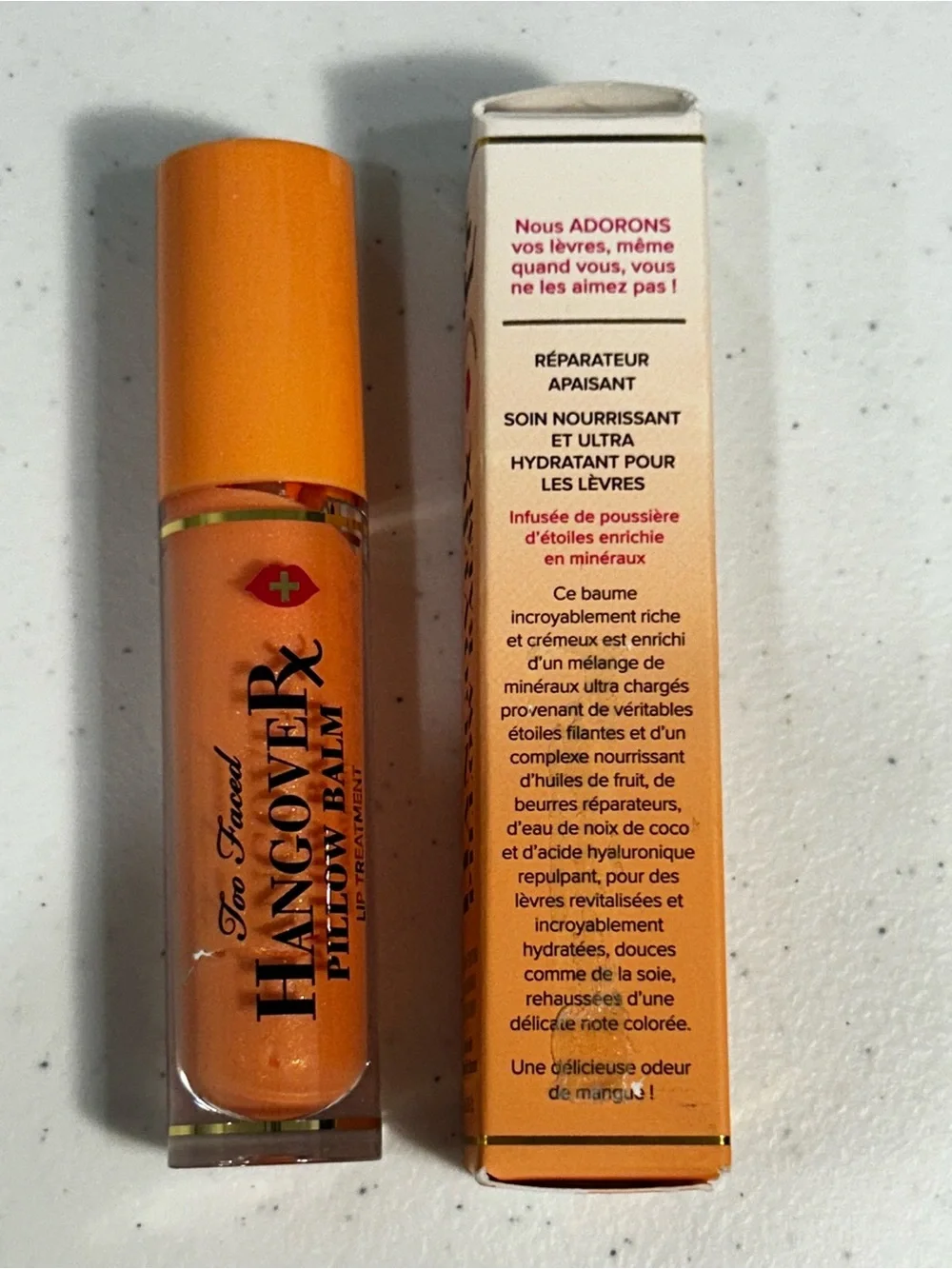 Too Faced | Hangover Rx Pillow Balm Lip Treatment | Mango Kiss | 0.20 Fl. Oz.